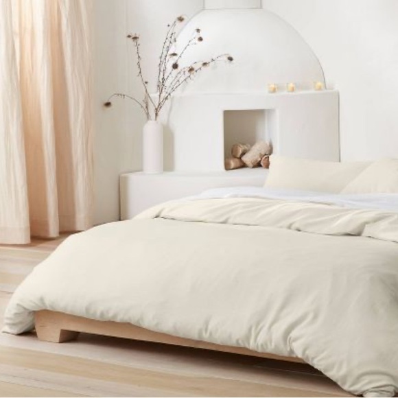 Casaluna Bedding Casaluna Heavyweight Linen Blend Duvet Cover And